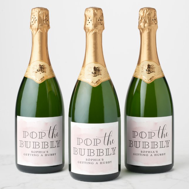 Pop The Bubbly Bachelorette Sparkling Wine Labels (Bottles)