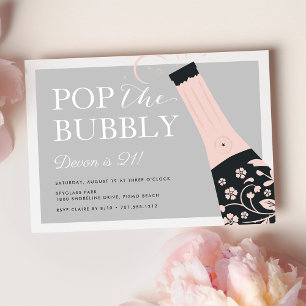 Pop the Bubbly   Birthday Party Invitation