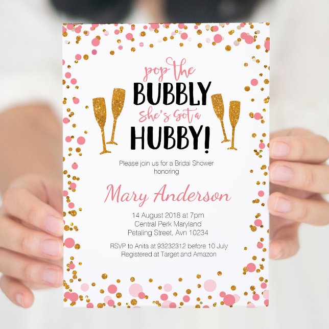 Pop The Bubbly Bridal Shower invite (Creator Uploaded)