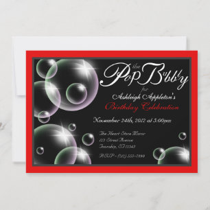"Pop the Bubbly" Classy Birthday Invitations