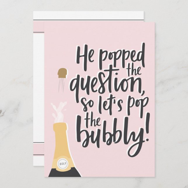 Pop the Bubbly Engagement Party Invitation (Front/Back)
