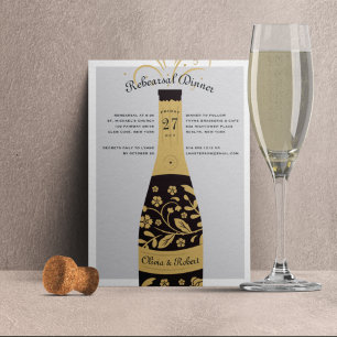Pop the Bubbly Rehearsal Dinner Invitation