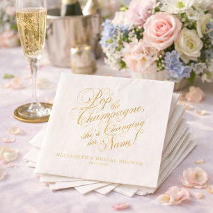 Pop the Champagne Bridal Shower Foil Napkins