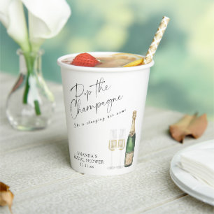 Pop the Champagne Bridal shower Paper Cups