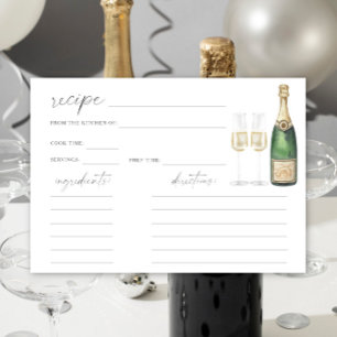 Pop the Champagne Bridal shower - recipe card
