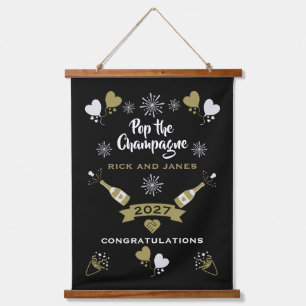 Pop The Champagne Celebration Party Hanging Tapestry