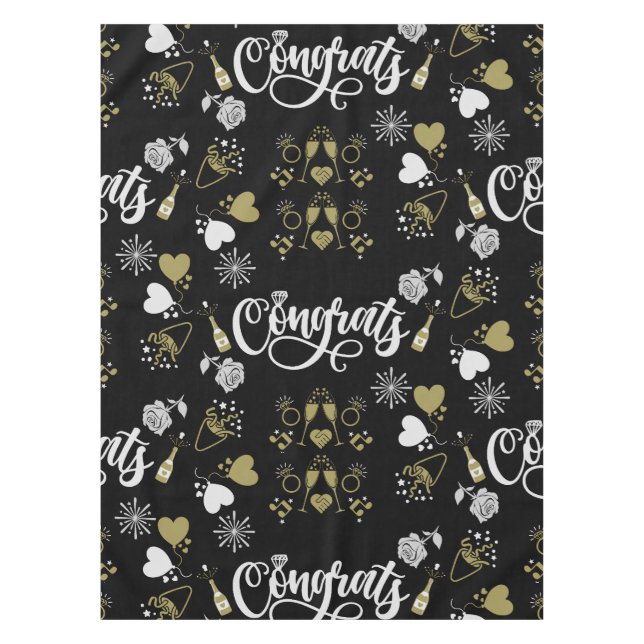 Pop The Champagne Celebration Party Tablecloth (Front)