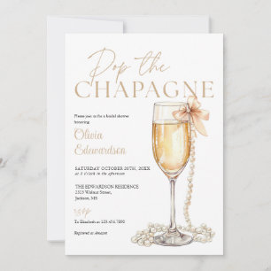 Pop The Champagne Elegant Bridal Shower Invitation