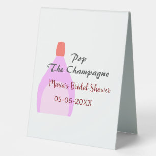 Pop the Champagne pink bridal shower add name date