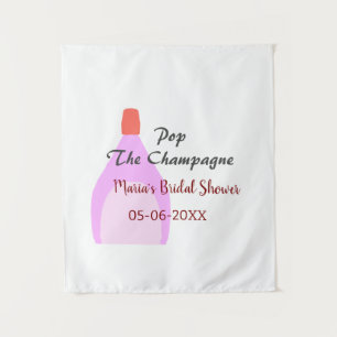Pop the Champagne pink bridal shower add name date Tapestry