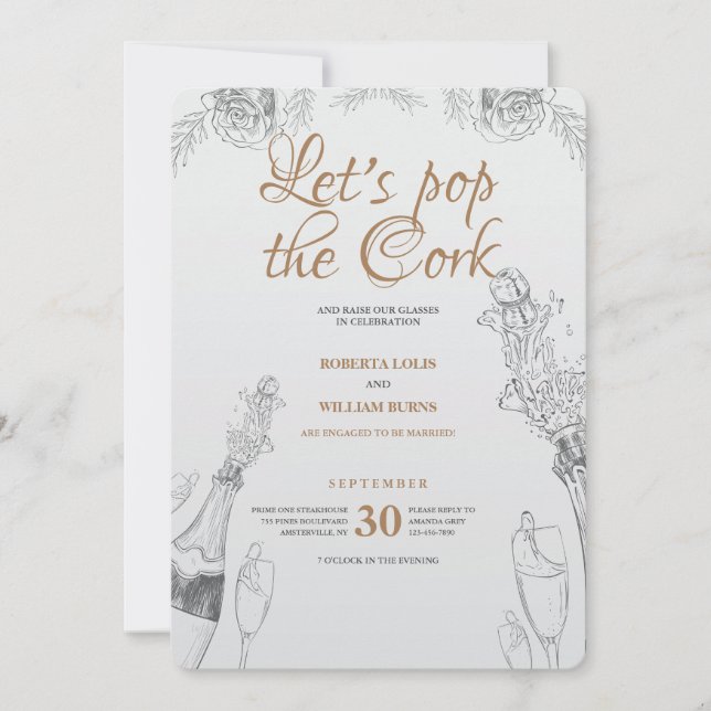Pop the Cork Invitation (Front)