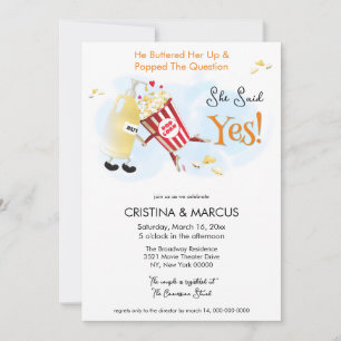 Pop The Question Popcorn Couples Shower Invitation