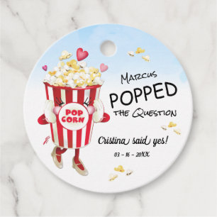 Pop The Question Popcorn Engagement Favour Tags
