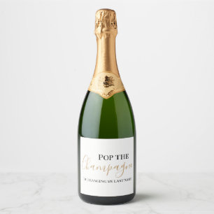 Pop The Sparkling Wine Wedding Bridal Party Label