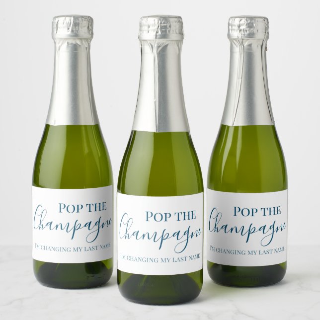 Pop The Sparkling Wine | Wedding Bridal Party Spar Sparkling Wine Label (Bottles)