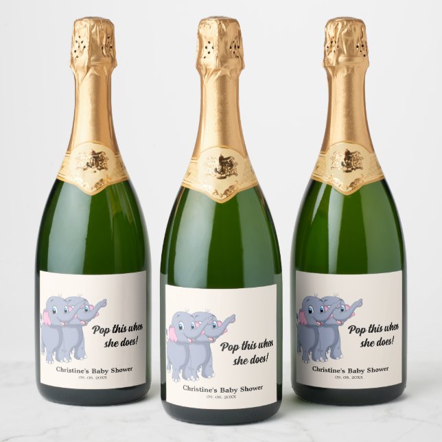 Pop this when she does baby shower sparkling wine label (Bottles)
