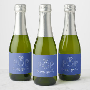 Pop to say yes diamond ring blue champagne label
