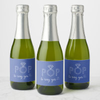 Pop to say yes diamond ring blue Sparkling Wine la