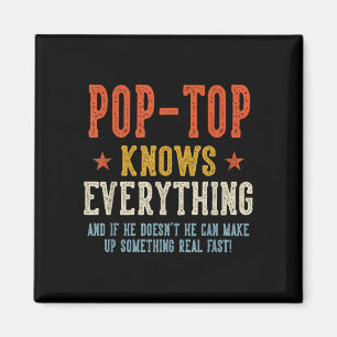 Pop-top knows everything father's day retro magnet