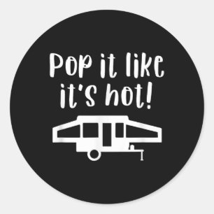 Pop Up Camper Camping Family Matching Group  Classic Round Sticker