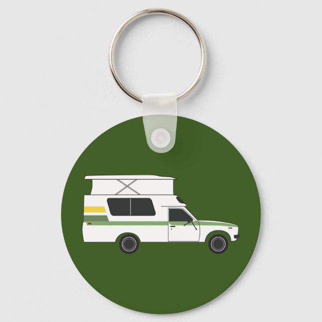 pop up chinook camper retro lemon and lime key ring (Front)