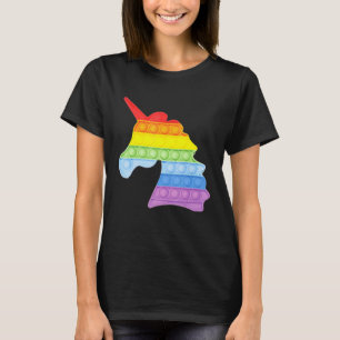 Pop Up Fidget Game Unicorn Rainbow Colourful For G T-Shirt