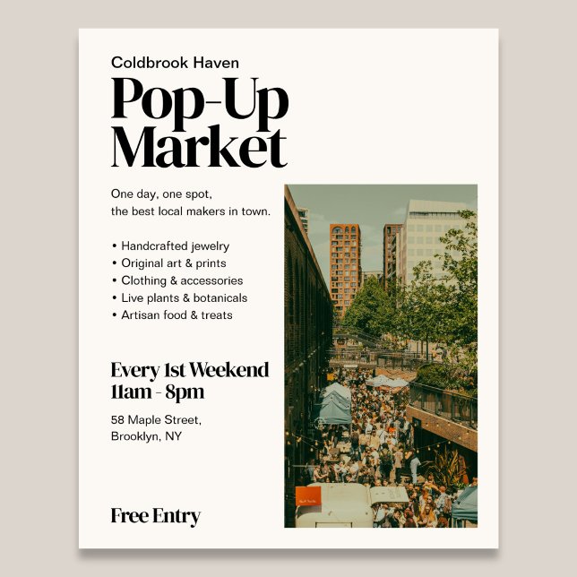 Pop Up Market Retro Editorial Photo Flyer (Creator Uploaded)