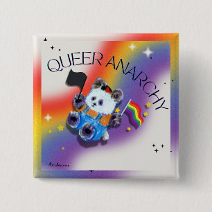 Pop up Pride Panda Bear Button