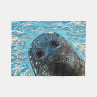 Pop Up Seal Painting Fleece Blanket