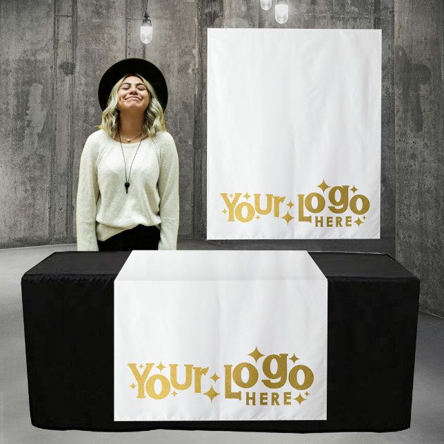 Pop Up Shop Table Runner Banner Business Logo Gold Tapestry (Pop Up Shop Table Runner Banner Business Logo Gold Tapestry)