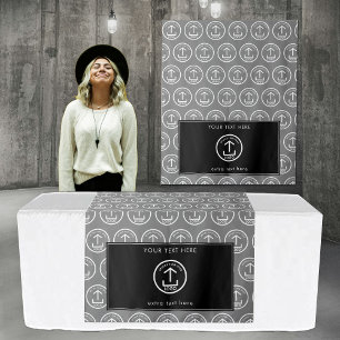 Pop Up Shop Table Runner Banner Logo Black White Tapestry