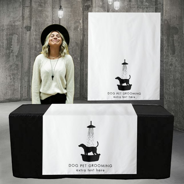 Pop Up Shop Table Runner Sign Vendor Dog Grooming Tapestry (Pop Up Shop Table Runner Sign Vendor Pet Grooming Tapestry)