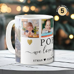 POP We Love You Grandkids 5 Photo Collage   Coffee Mug<br><div class="desc">Modern photo collage coffee mug personalised as a beautiful keepsake mug for grandpa. Add 5 favourite photos and grandchildren names to make the black and gold photo mug with 'POP we love you' message unique and special.A perfect gift for grandpa birthday, fathers day, grandparents day and christmas.</div>