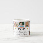 POP We Love You Grandkids 5 Photo Collage   Espresso Cup<br><div class="desc">Modern photo collage coffee mug personalised as a beautiful keepsake mug for grandpa. Add 5 favourite photos and grandchildren names to make the black and gold photo mug with 'POP we love you' message unique and special.A perfect gift for grandpa birthday, fathers day, grandparents day and christmas.</div>
