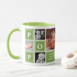 Pop We Love You Green Custom Photo Collage Mug<br><div class="desc">Pop We Love You Green Custom Photo Collage Mug. The perfect gift for Father's Day. Personalise this custom 7 photo collage design with your own pictures.</div>