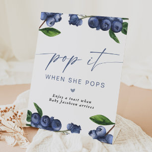 Pop When She Pops Baby Shower Champagne Favour Pedestal Sign