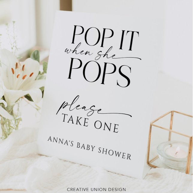 Pop When She Pops Personalised Baby Shower Favour Pedestal Sign (Creator Uploaded)