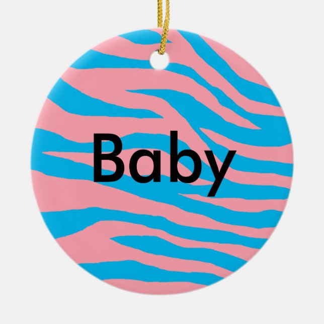 Pop Zebra Ceramic Ornament (Front)