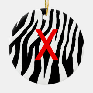 Pop Zebra Ceramic Tree Decoration