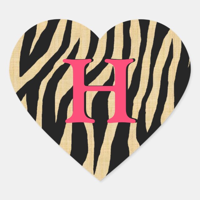 Pop Zebra Heart Sticker (Front)