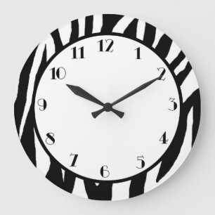 Pop Zebra Large Clock