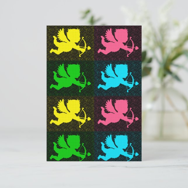 PopArt Cupids Card (Standing Front)