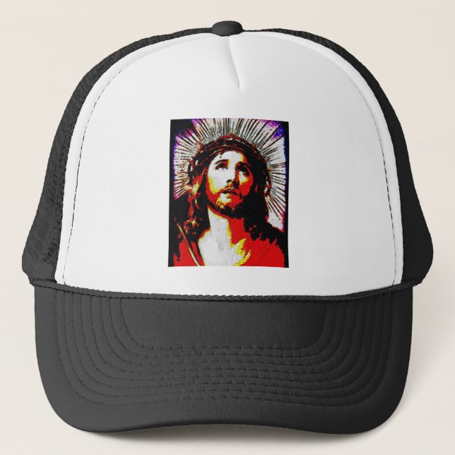 PopArt Jesus Trucker Hat (Front)