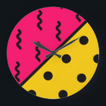 PopArt Pattern Large Clock<br><div class="desc">Colourful pop art design.</div>