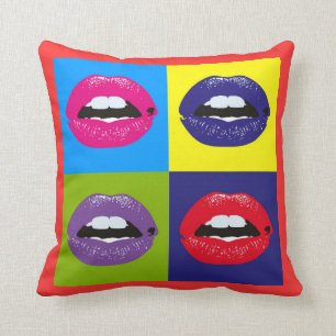 popart pillow "mouthes"