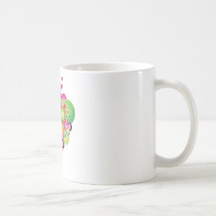PopArt Pink and Green Hearts Coffee Mug