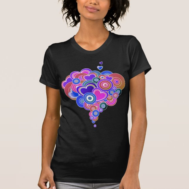 PopArt Purple Hearts T-Shirt (Front)