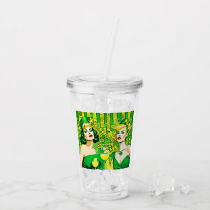 PopArt St Paddy's Pin-up Girls Acrylic Tumbler