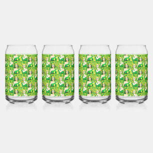 PopArt St Paddy's Pin-up Girls Can Glass