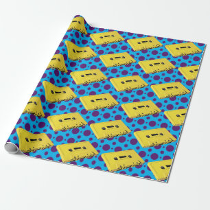 PopArt Yellow Cassette Wrapping Paper